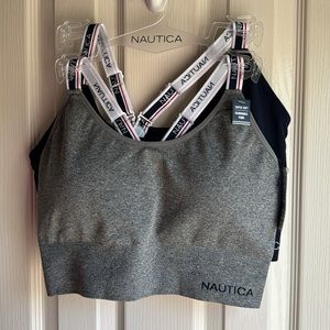 NWT SET OF TWO NAUTICA ADJUSTABLE BRA SET-ONE NAVY-ONE GRAY